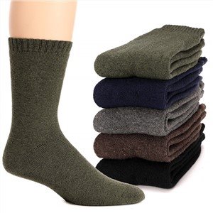 Solid Color Men's Wool Socks