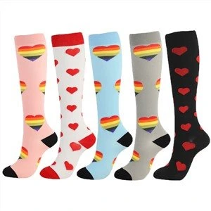 Sports Running Women Men Colorful Compression Socks