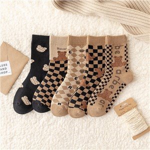 Thick Soft Cute Jacquard Socks