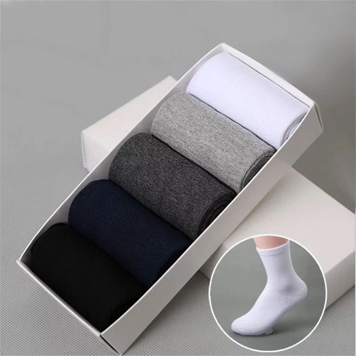 Solid color men business socks price(4)