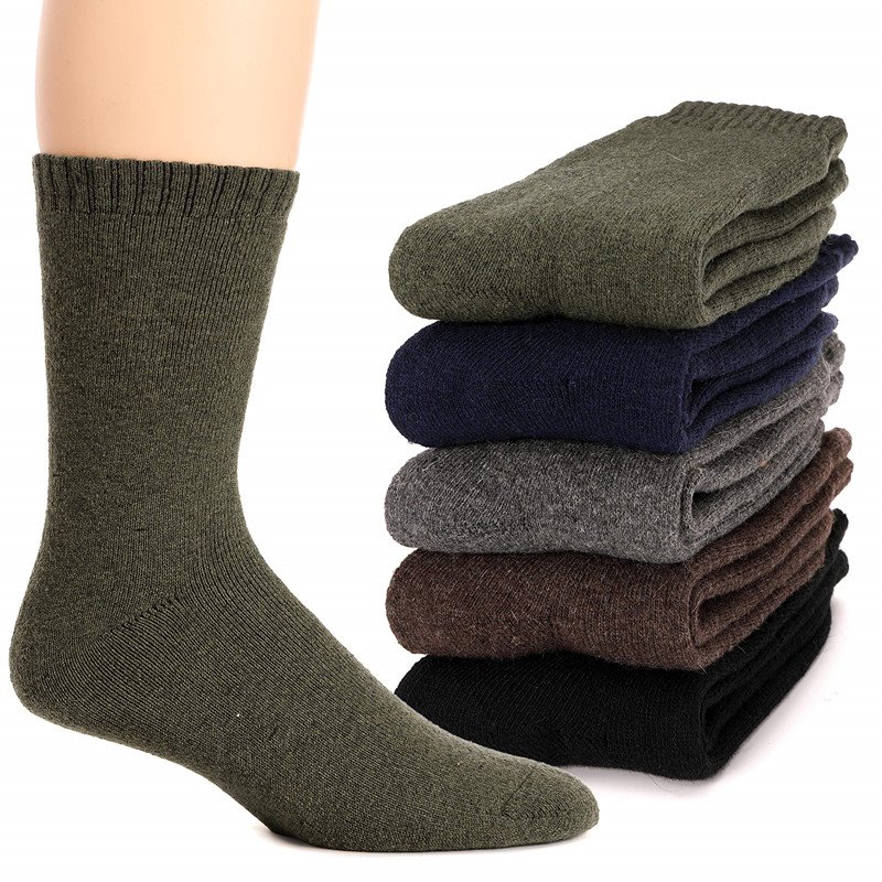 Solid Color Men's Wool Socks