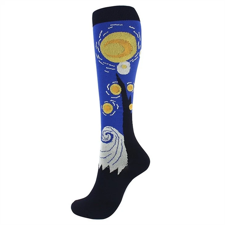 sublimation printed logo compression socks factory