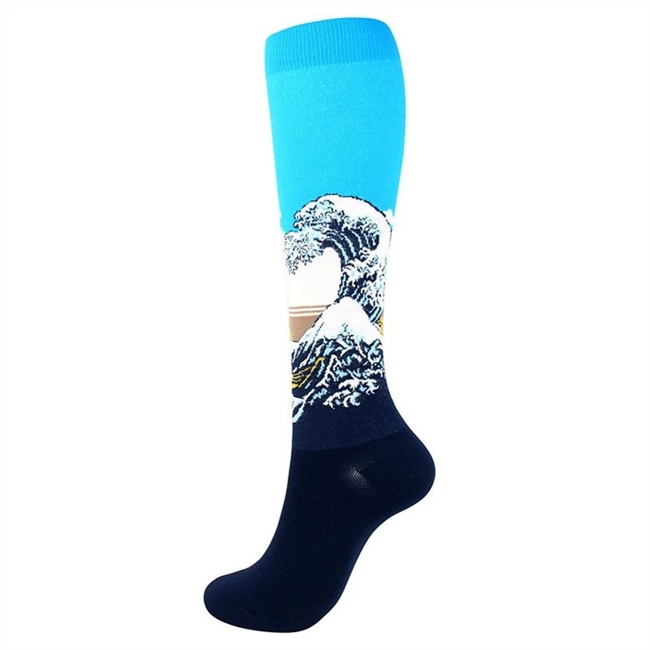sublimation printed logo compression socks made inChina