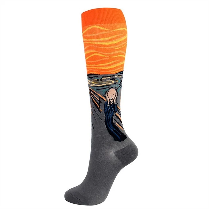 sublimation printed logo compression socks price