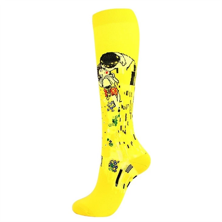 sublimation printed logo compression socks manufacture
