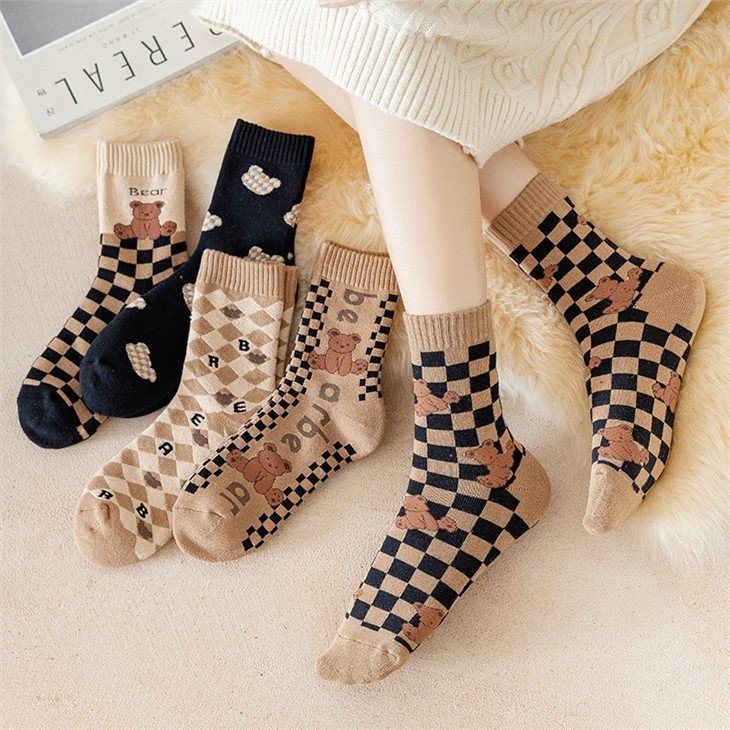 Winter Thick soft cotton fashion design jacquard socks +factory