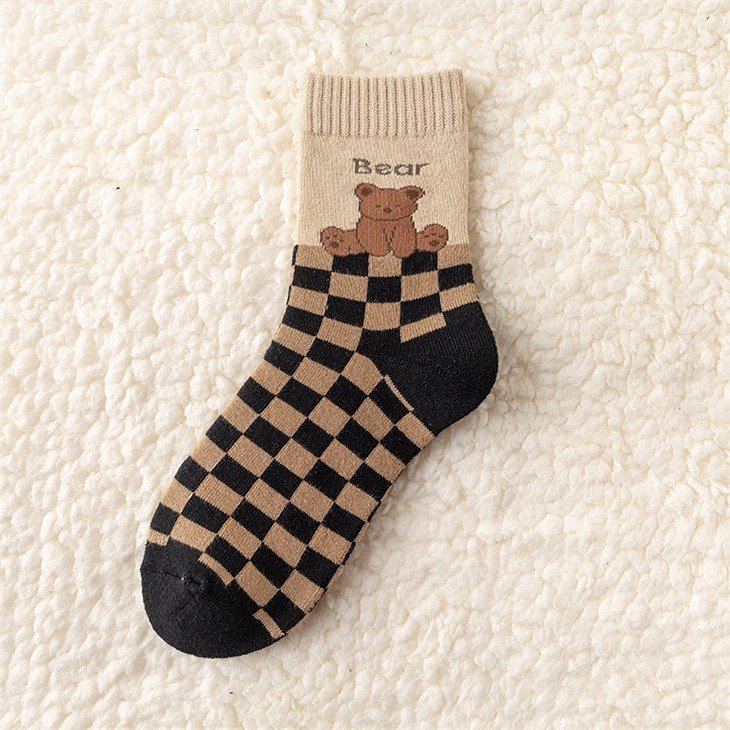 Winter Thick soft cotton fashion design jacquard socks+suppliers