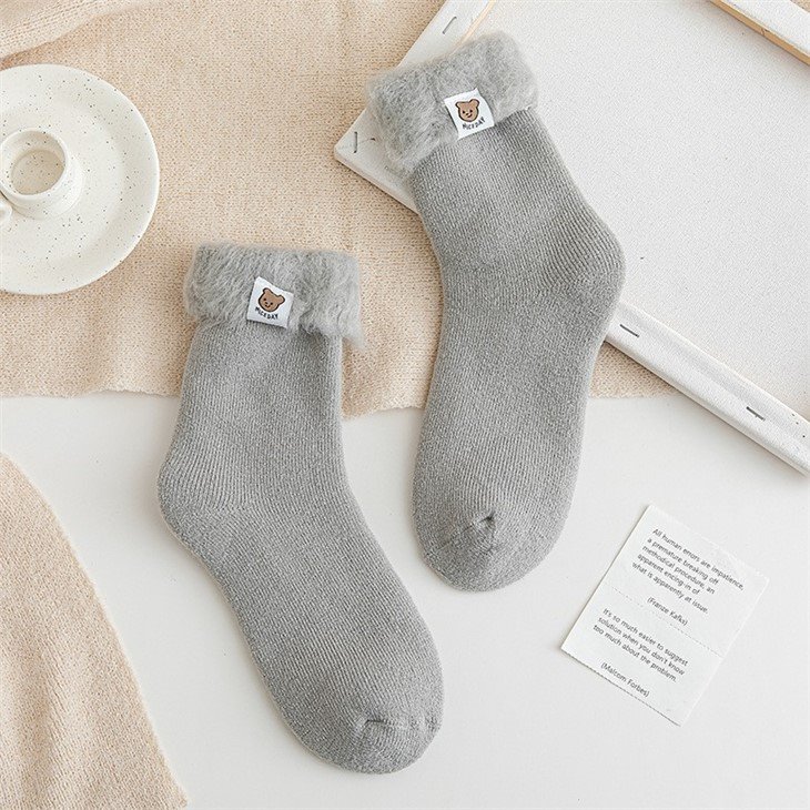 Winter Warm handmade Sewing label fuzzy socks +pricelist