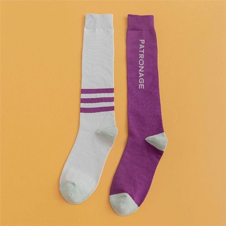 Customized Women mandarin duck knee high training gym socks 04