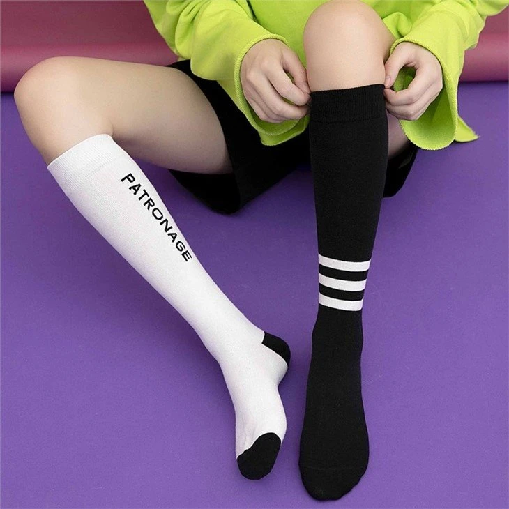 Women mandarin duck knee high training gym socks in stock 06