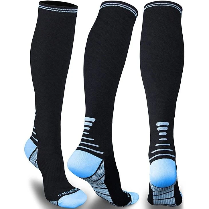 20-30mmHg Knee High Garter With Arch Support For Sports Medical Compression Socks For Women