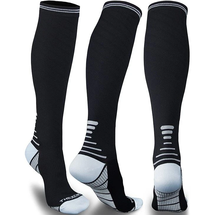 20-30mmHg Knee High Garter With Arch Support For Sports Medical Compression Socks For Women