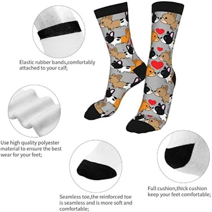Wholesale 3D sublimation dog print socks 02(1)