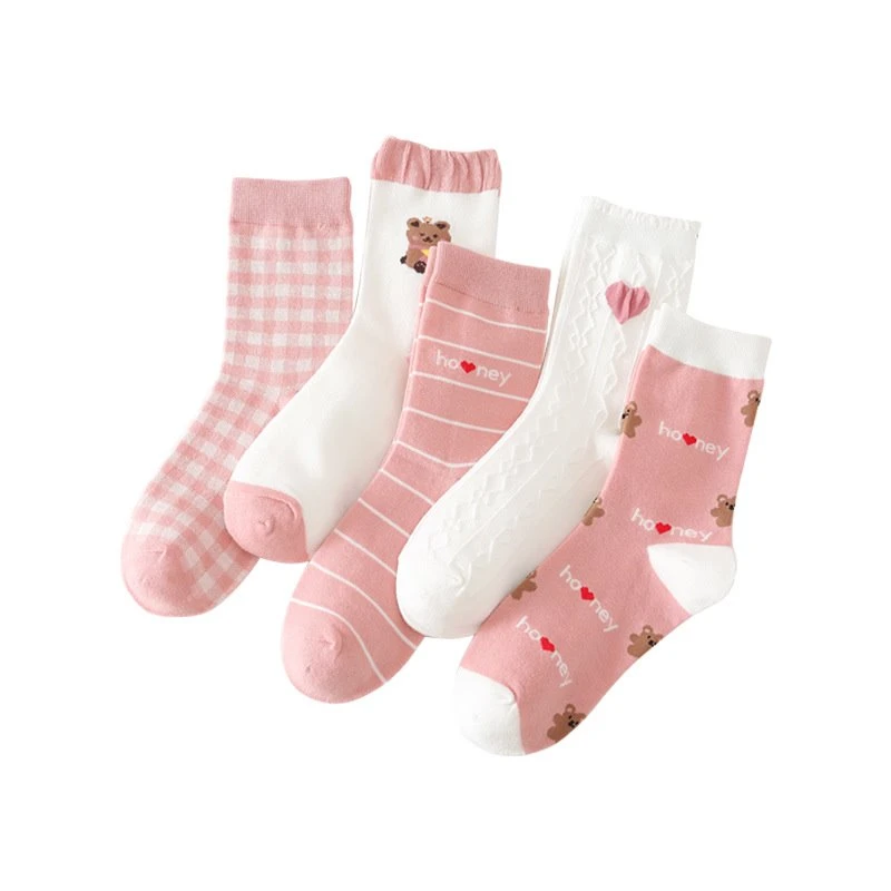 Attractive Pink Colorful Women Socks