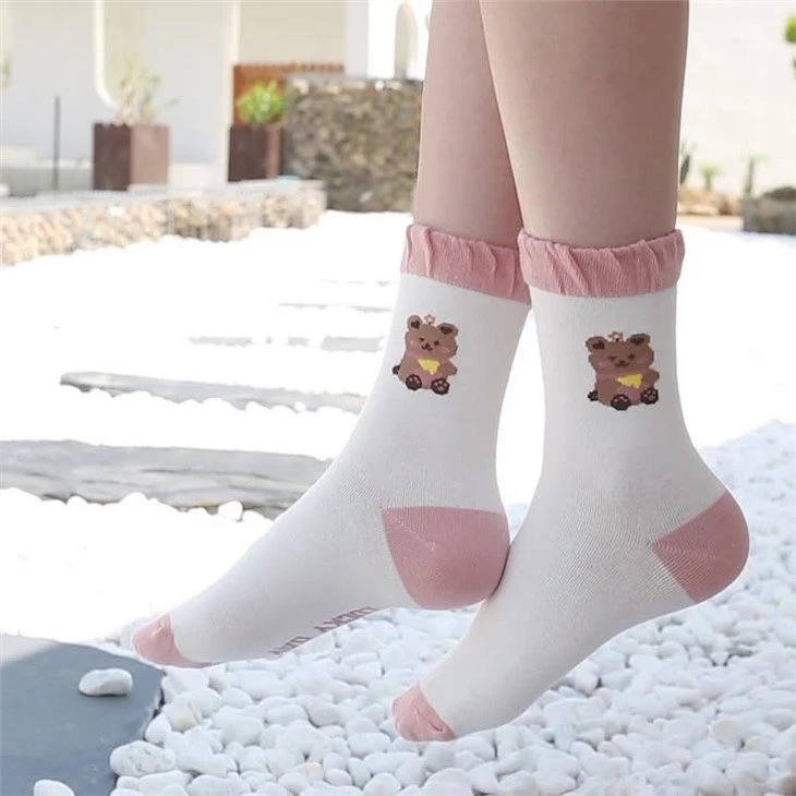 Bulk Attractive Pink Colorful Women Socks