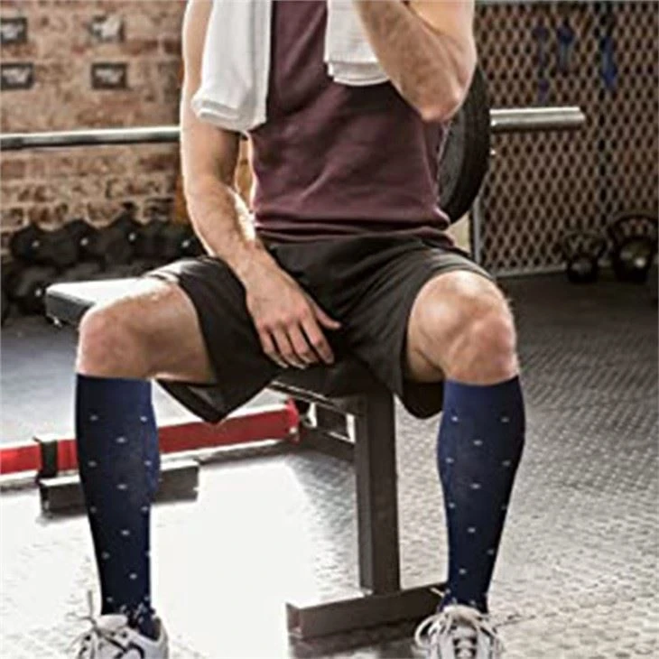 Oem Low Moq Black High Knee Heart Line Compression Socks (6)