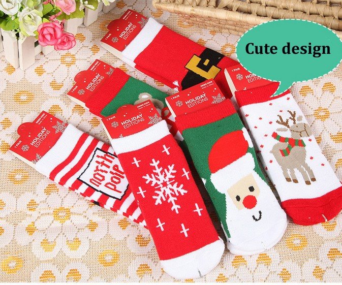 Boys Thick Warm Christmas Bear Socks