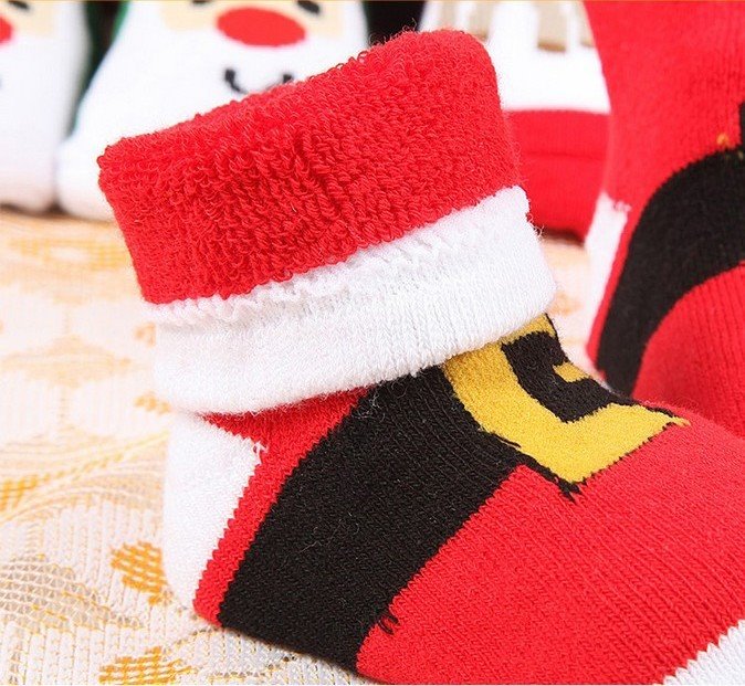 Boys Thick Warm Christmas Bear Socks+made in China