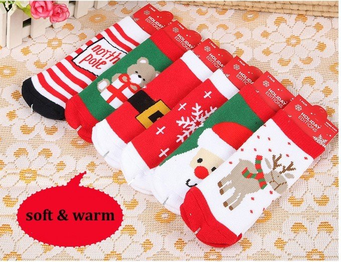 China+Boys Thick Warm Christmas Bear Socks+factory