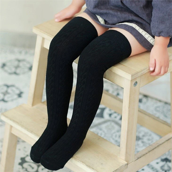 children ribbed gots over the knee socks kid stockings+factory