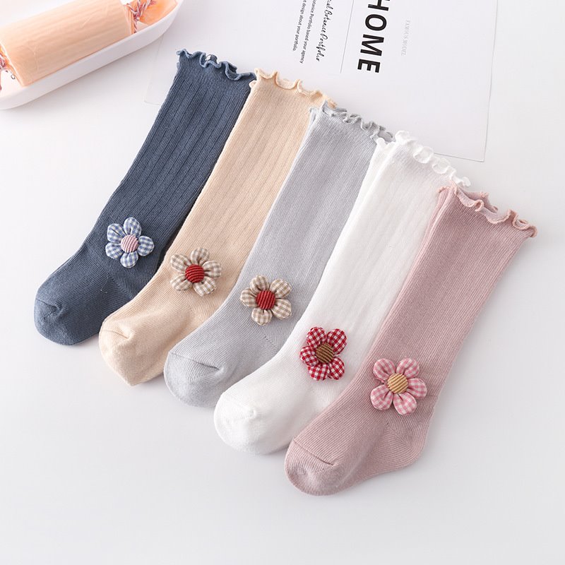 Children's Ruffled Flowers Kid Stockings Thigh High Socks
