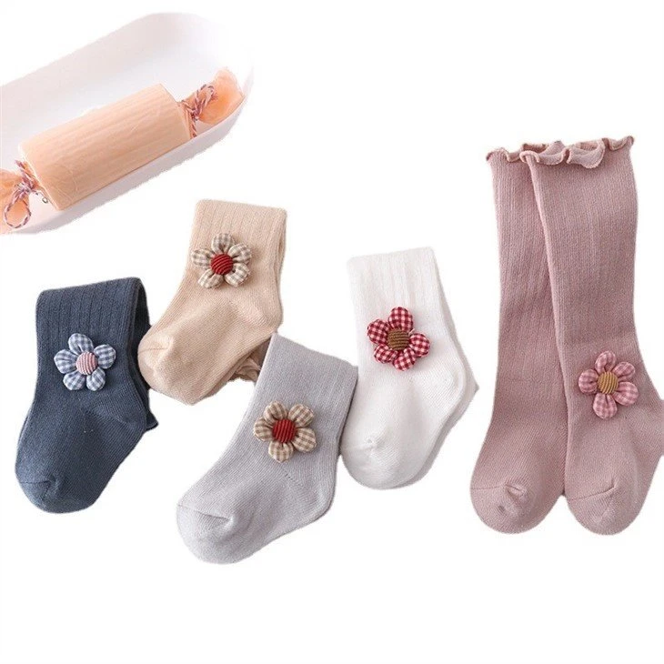 bulk+Children's ruffled flowers kid stockings thigh high socks