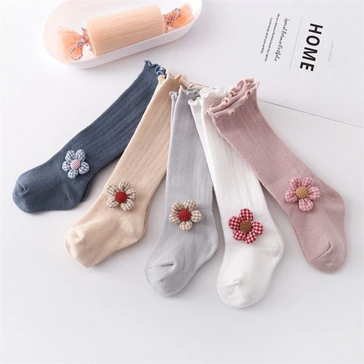 Children's ruffled flowers kid stockings thigh high socks +in stock