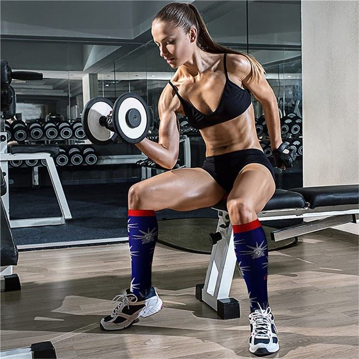 Wholesale Best Colorful Patterned Thigh High Compression Socks (2)
