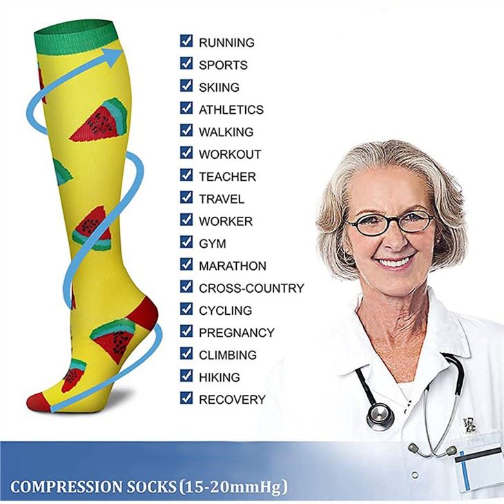 Wholesale Best Colorful Patterned Thigh High Compression Socks (5)