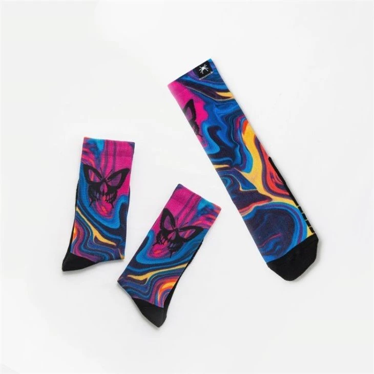 China crew size white 3D sublimation socks manufactures 03