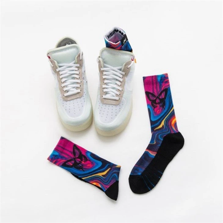 crew size white 3D sublimation socks made in China 05(1)