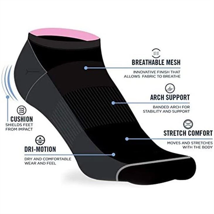 Mesh Breathable Cushioned Performance Low Cut Fashion Women Socks (3)