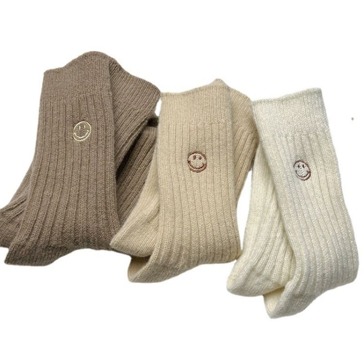 Embroidered Logo Men Wool Socks
