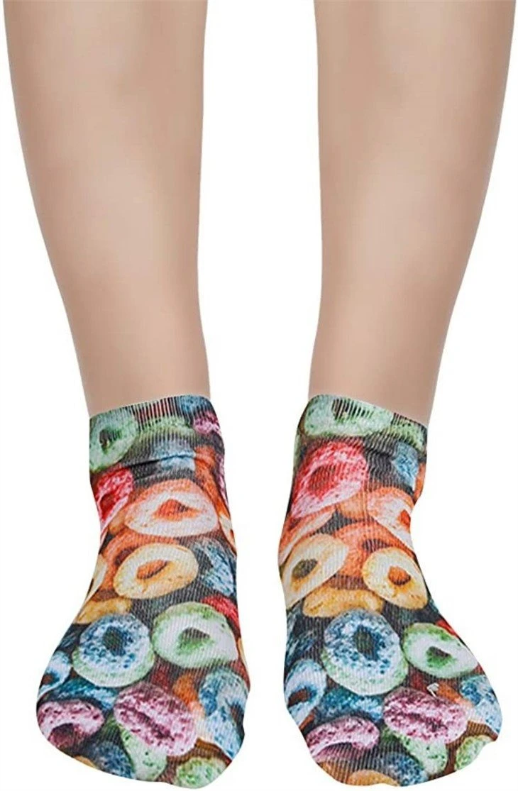 Wholesale icecream 3d sublimation printed socks 02