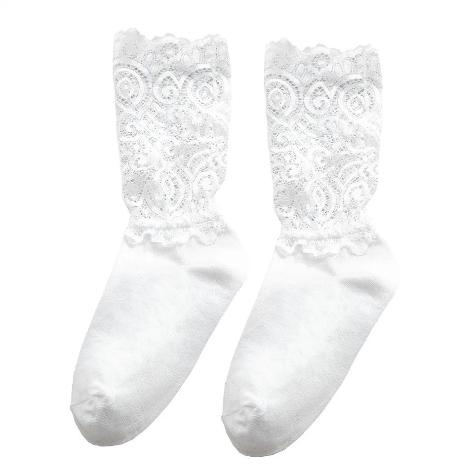 Lace Socks Women Black Solid Color