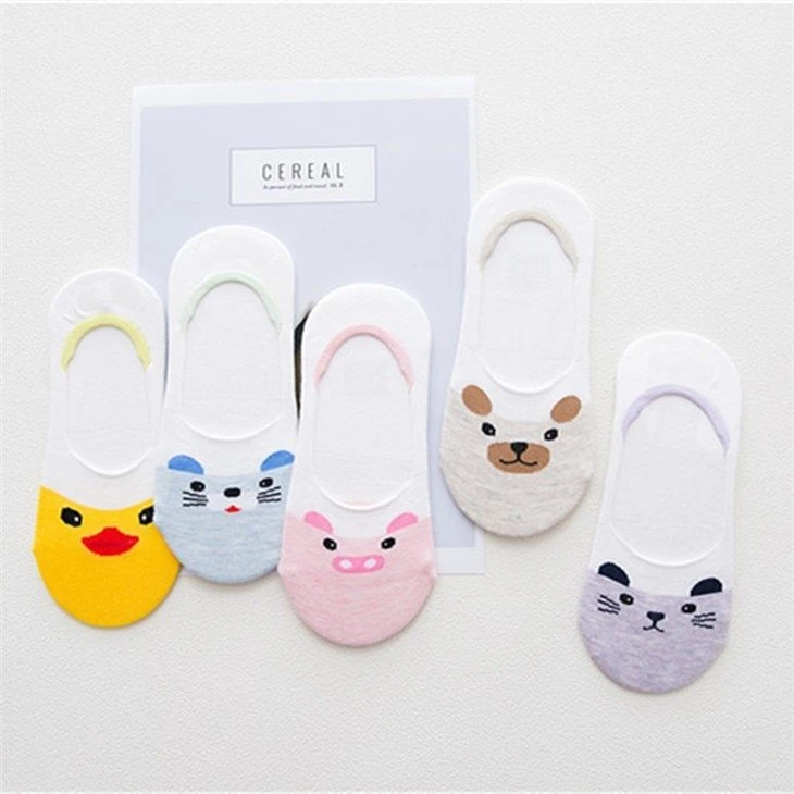Bulk Ladies Cute Animal Pattern No Show Socks For Women