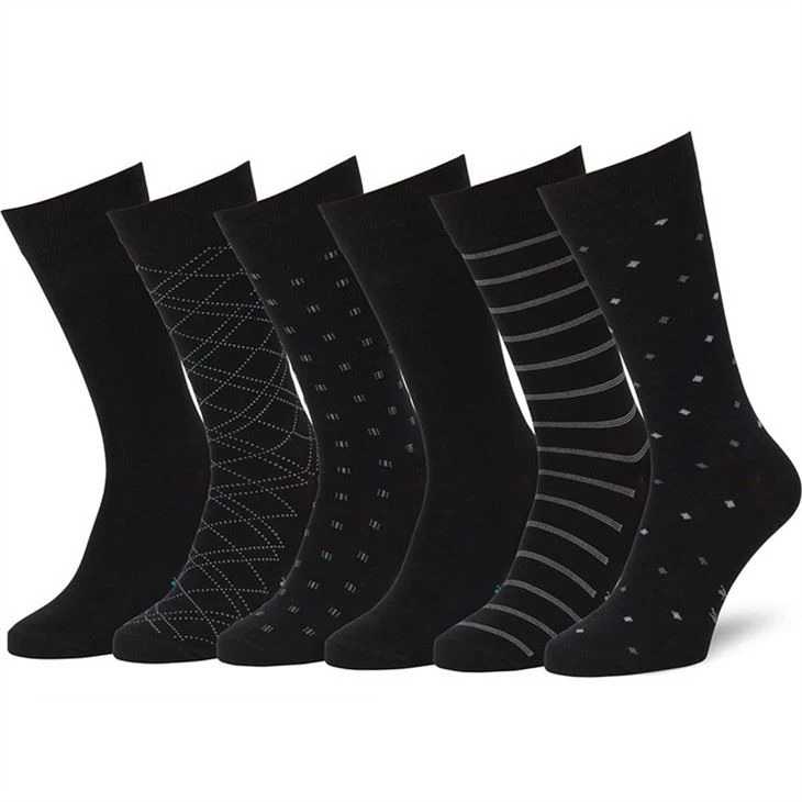 Mens Classic Patterned Crew Cotton Dress Socks