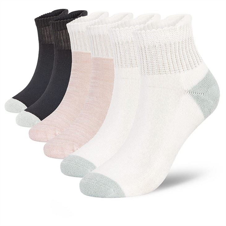 Non-binding White Cotton Diabetes Socks