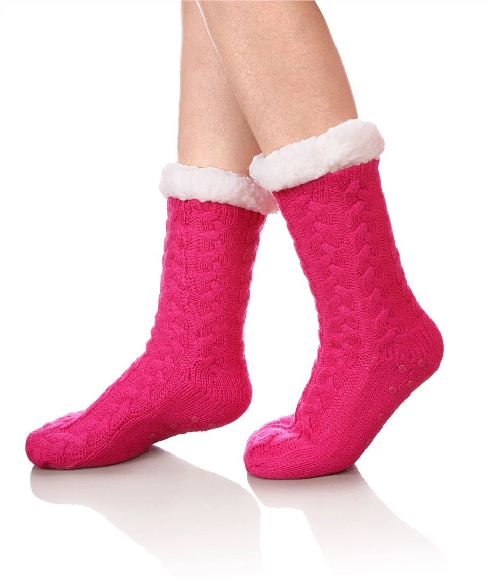 Pink Women Sherpa Socks