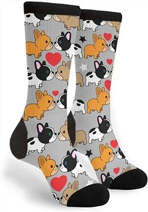3D Sublimation Dog Print Socks