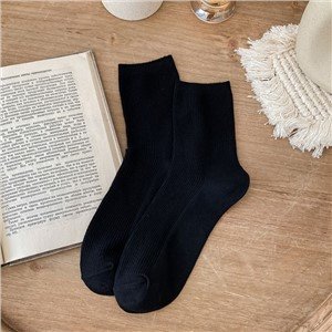 Black Crew Size Boot Socks