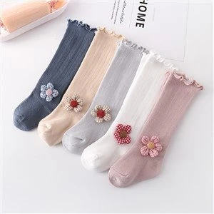 Children's Ruffled Flowers Kid Stockings Thigh High Socks