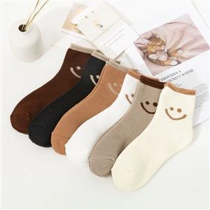 Cute Cartoon Big Smiley Face Socks Women Ladies