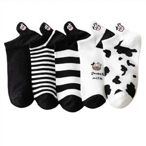 Fashion Cute Women Socks Ankle Embroidery Logo