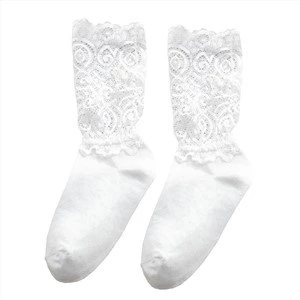 Lace Socks Women Black Solid Color