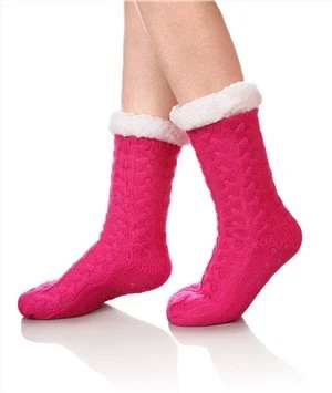Pink Women Sherpa Socks