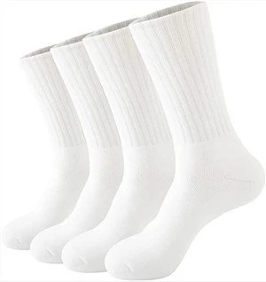 Mens Womens White Crew Cotton Thermal Socks