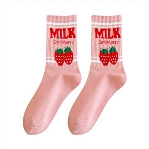 Strawberry Pink Cute Cartoon Socks
