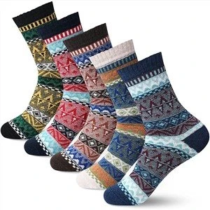 Vintage Patterned Autumn Winter Women's Wool Socks
