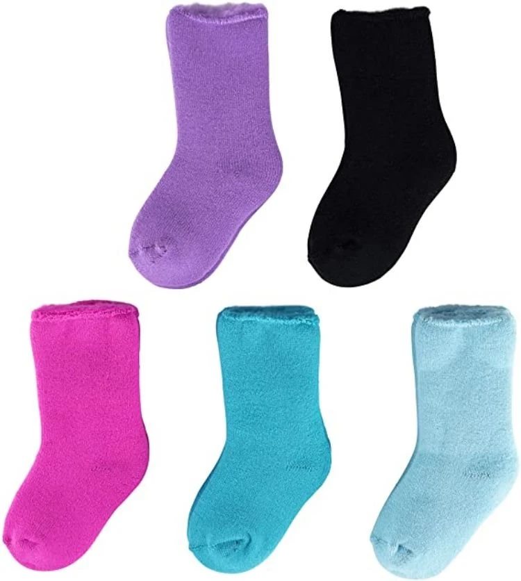 Socks Crew Purple Pink Thermal Socks
